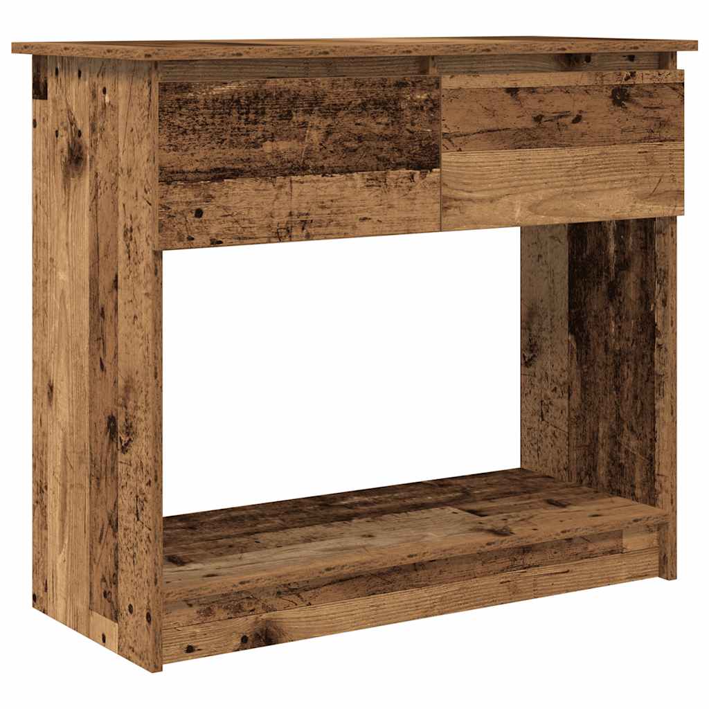 vidaXL Console Table with Drawers Old Wood 85.5x38.5x74.5 cm 2