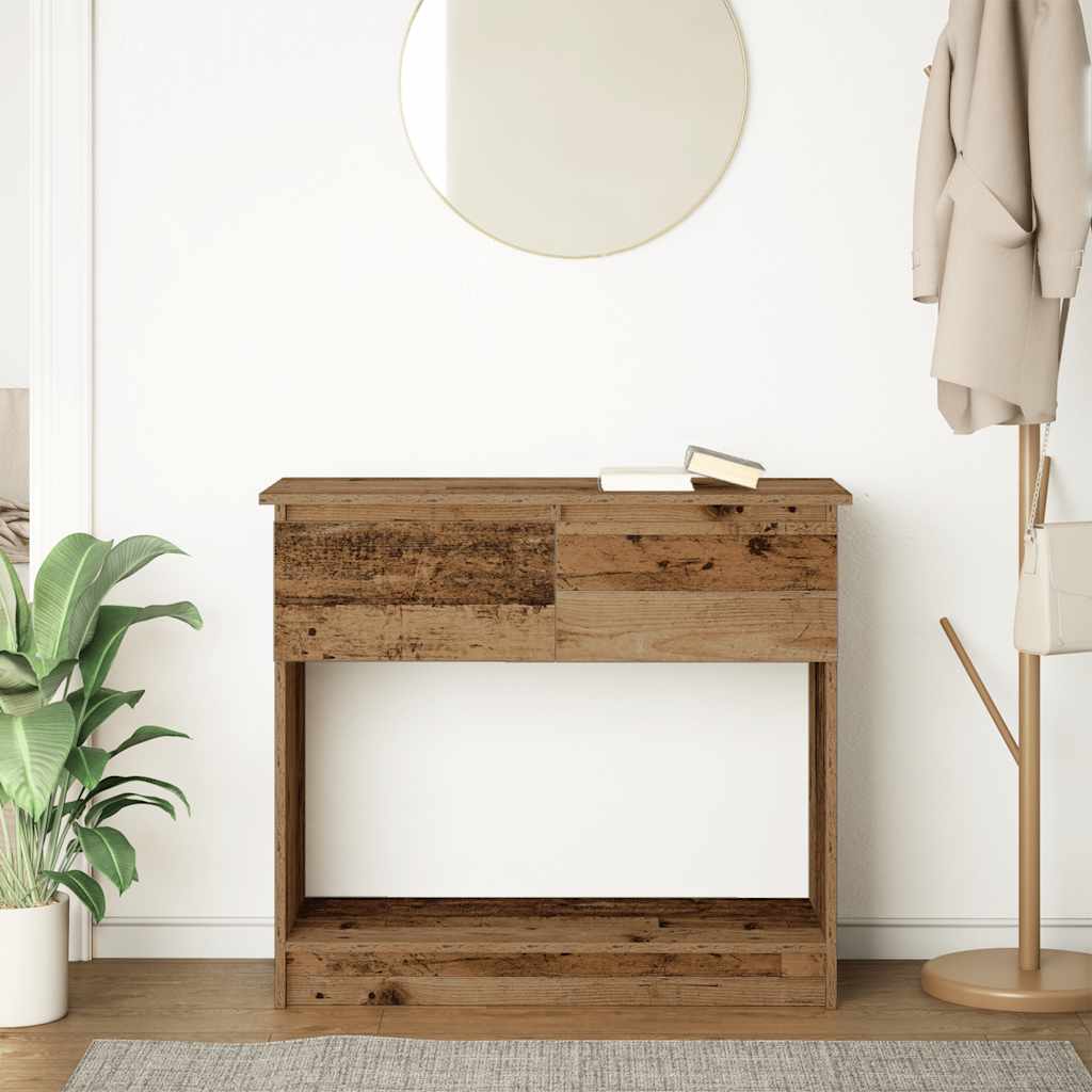 vidaXL Console Table with Drawers Old Wood 85.5x38.5x74.5 cm 3