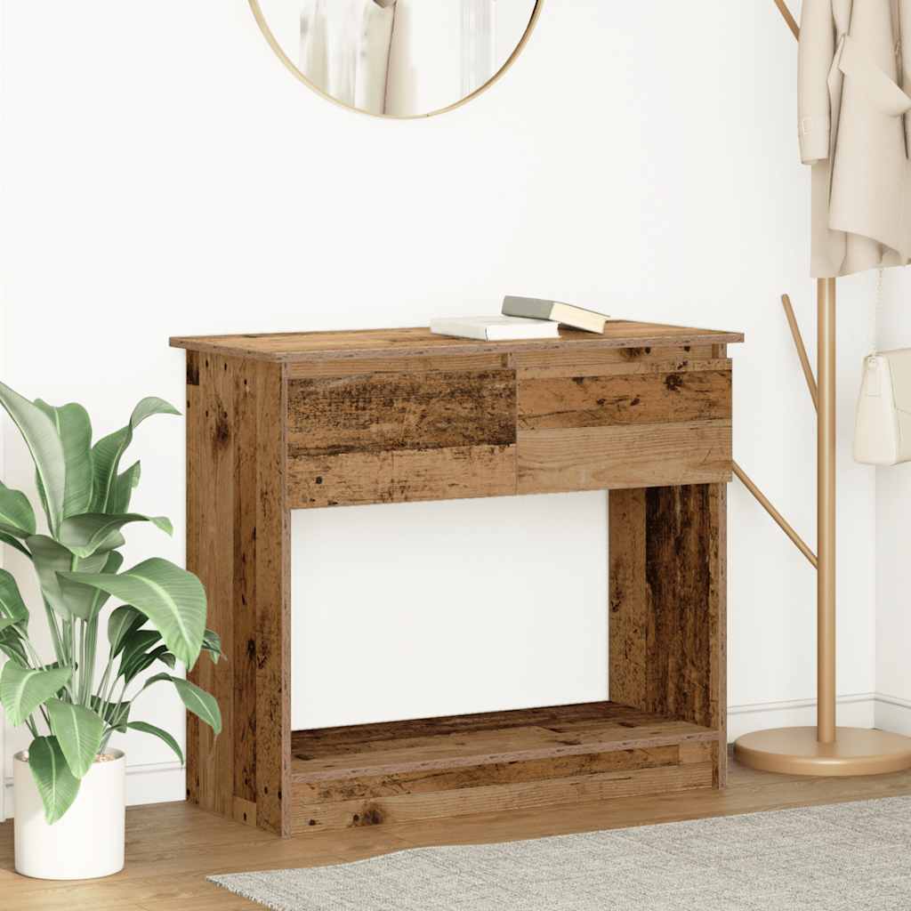 vidaXL Console Table with Drawers Old Wood 85.5x38.5x74.5 cm 1