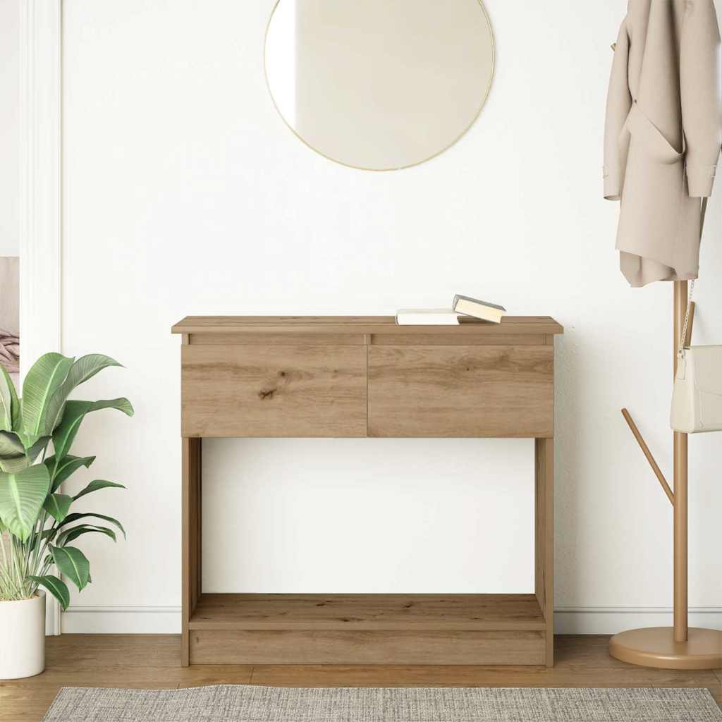vidaXL Console Table with Drawers Artisan Oak 85.5x38.5x74.5 cm 3