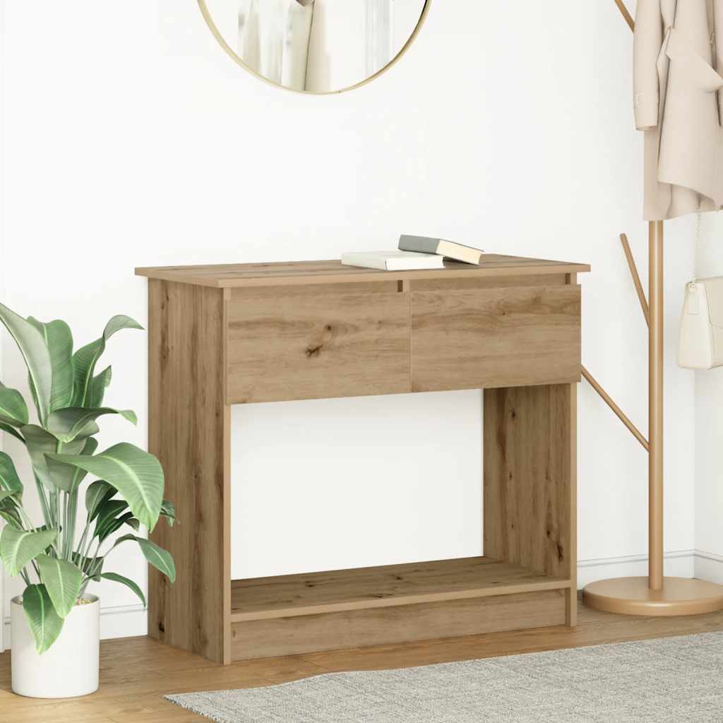 vidaXL Console Table with Drawers Artisan Oak 85.5x38.5x74.5 cm 1