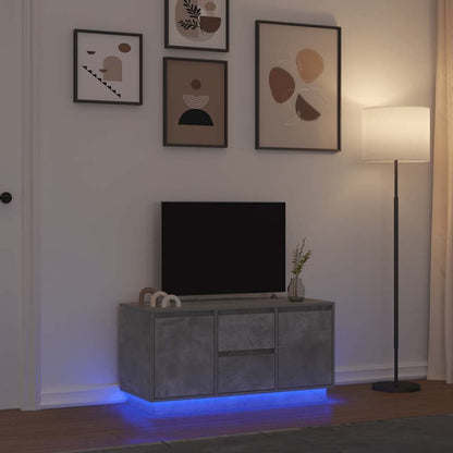 TV Cabinet with LED Lights 100x41x50 cm Concrete grey