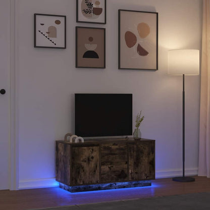 TV Cabinet with LED Lights 100x41x50 cm Smoked oak