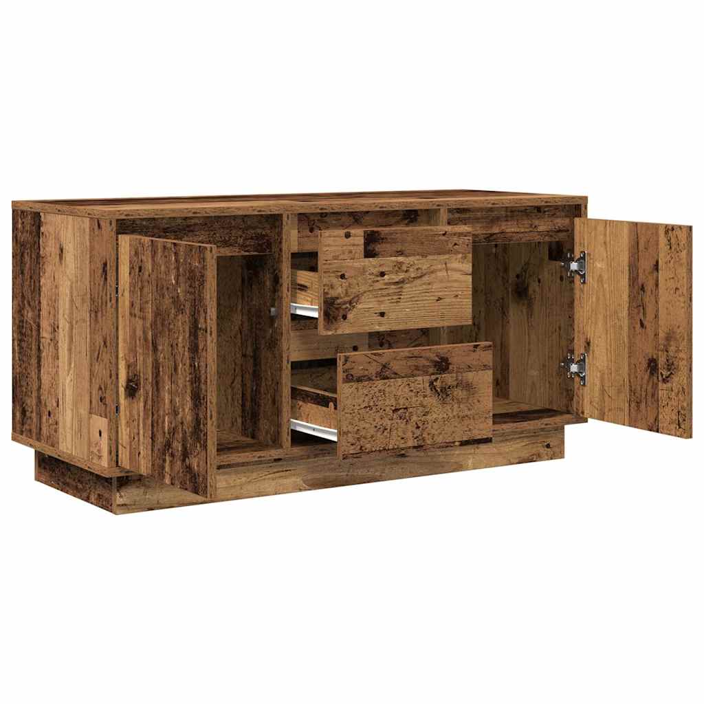 vidaXL TV Cabinet with LED Lights Old Wood 100x41x50 cm 6