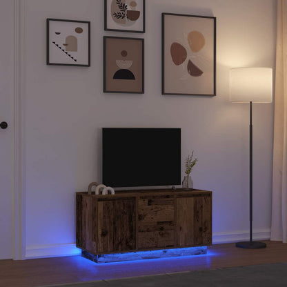vidaXL TV Cabinet with LED Lights Old Wood 100x41x50 cm 1