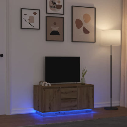 TV Cabinet with LED Lights 100x41x50 cm Artisan oak