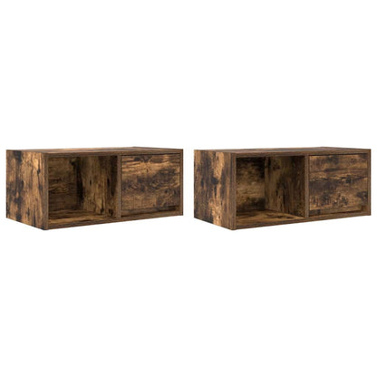 vidaXL TV Cabinets 2 pcs Smoked Oak 60x31x25.5 cm Engineered Wood 2