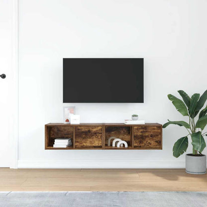 vidaXL TV Cabinets 2 pcs Smoked Oak 60x31x25.5 cm Engineered Wood 3