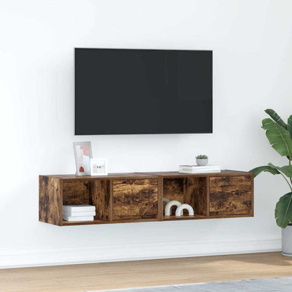 vidaXL TV Cabinets 2 pcs Smoked Oak 60x31x25.5 cm Engineered Wood 1