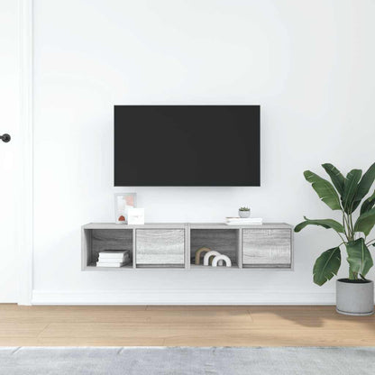 vidaXL TV Cabinets 2 pcs Grey Sonoma 60x31x25.5 cm Engineered Wood 3