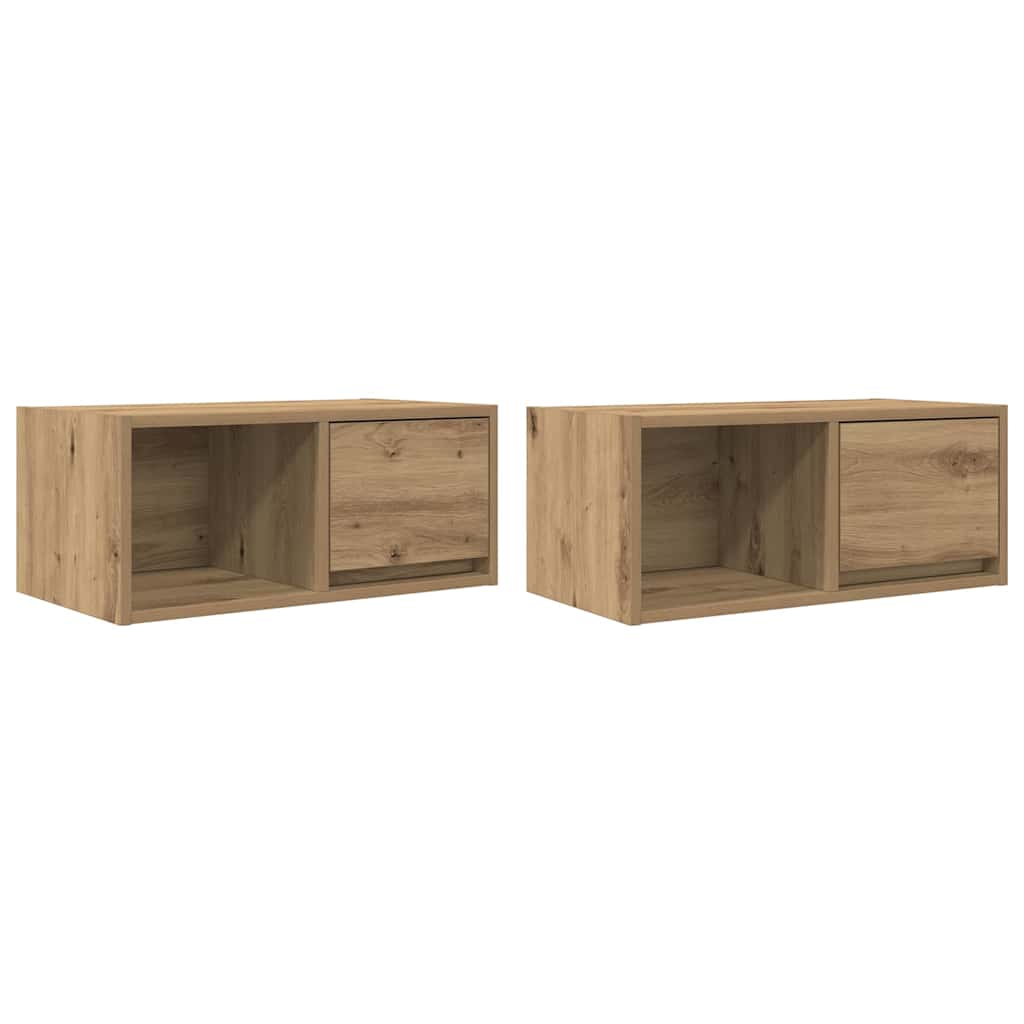 vidaXL TV Cabinets 2 pcs Artisan Oak 60x31x25.5 cm Engineered Wood 2