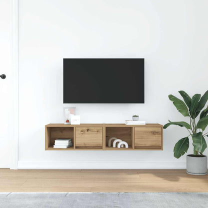 vidaXL TV Cabinets 2 pcs Artisan Oak 60x31x25.5 cm Engineered Wood 3