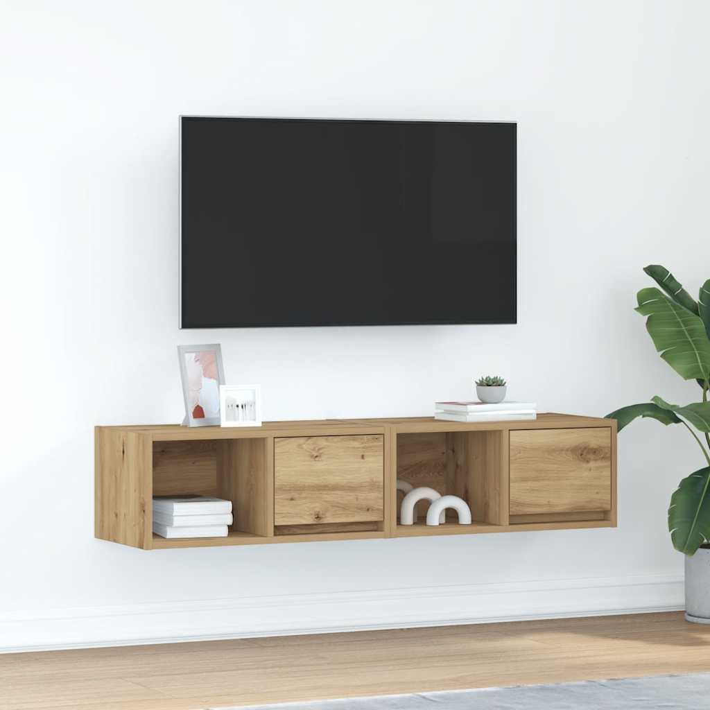 vidaXL TV Cabinets 2 pcs Artisan Oak 60x31x25.5 cm Engineered Wood 1