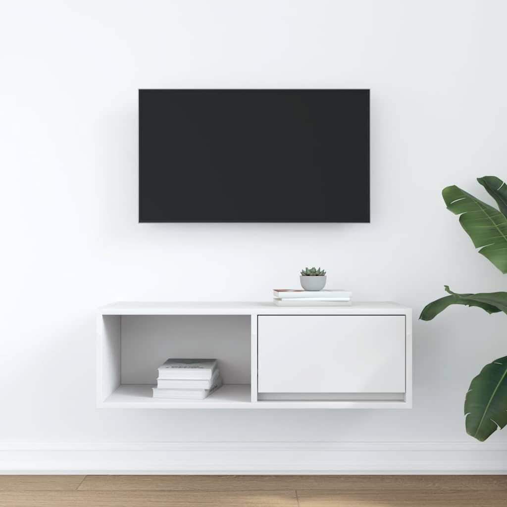 vidaXL TV Cabinet White 80x31x25.5 cm Engineered Wood 3
