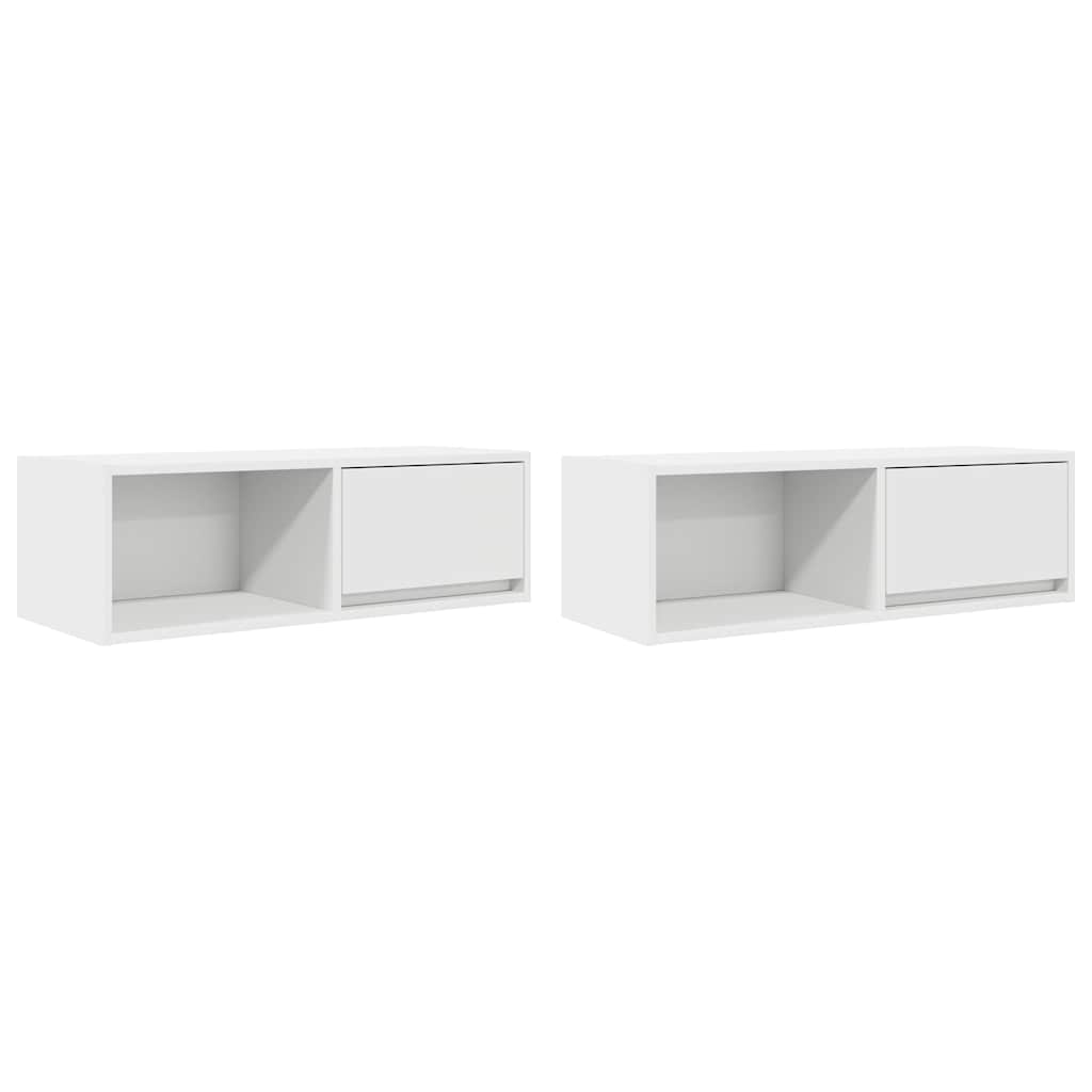 vidaXL TV Cabinets 2 pcs White 80x31x25.5 cm Engineered Wood 2