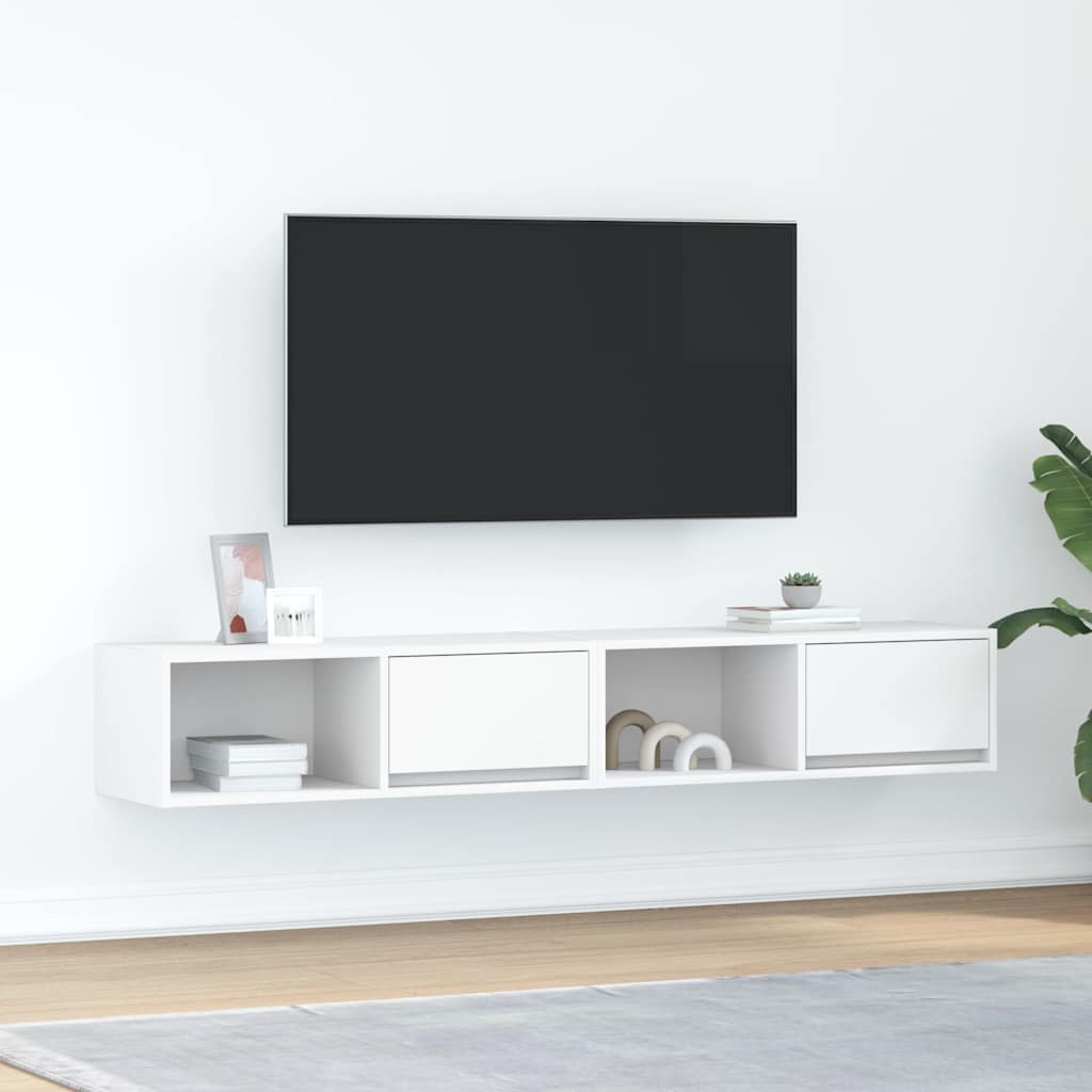 vidaXL TV Cabinets 2 pcs White 80x31x25.5 cm Engineered Wood 1