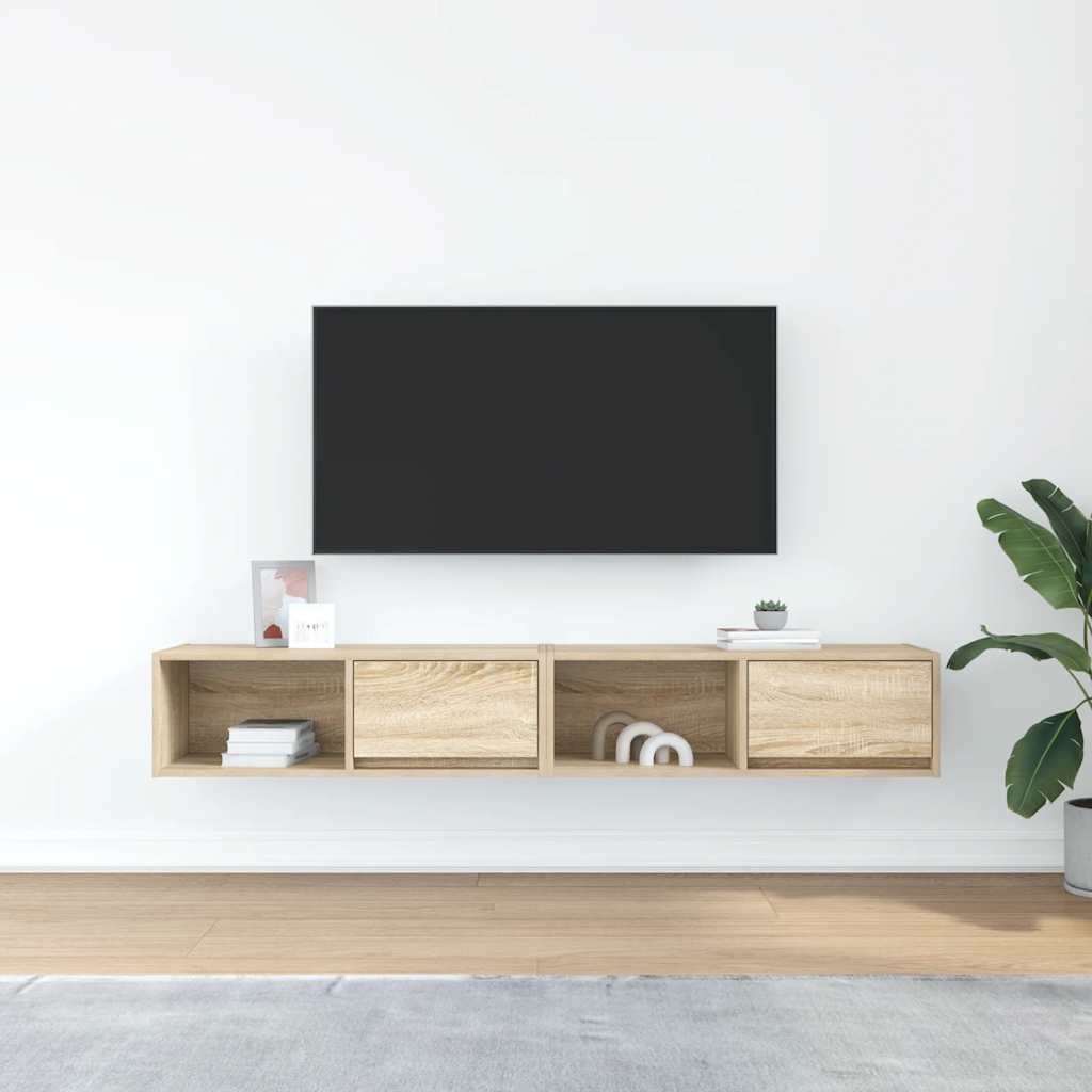 vidaXL TV Cabinets 2 pcs Sonoma Oak 80x31x25.5 cm Engineered Wood 3