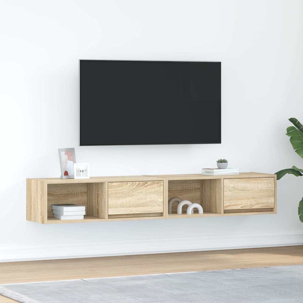 vidaXL TV Cabinets 2 pcs Sonoma Oak 80x31x25.5 cm Engineered Wood 1