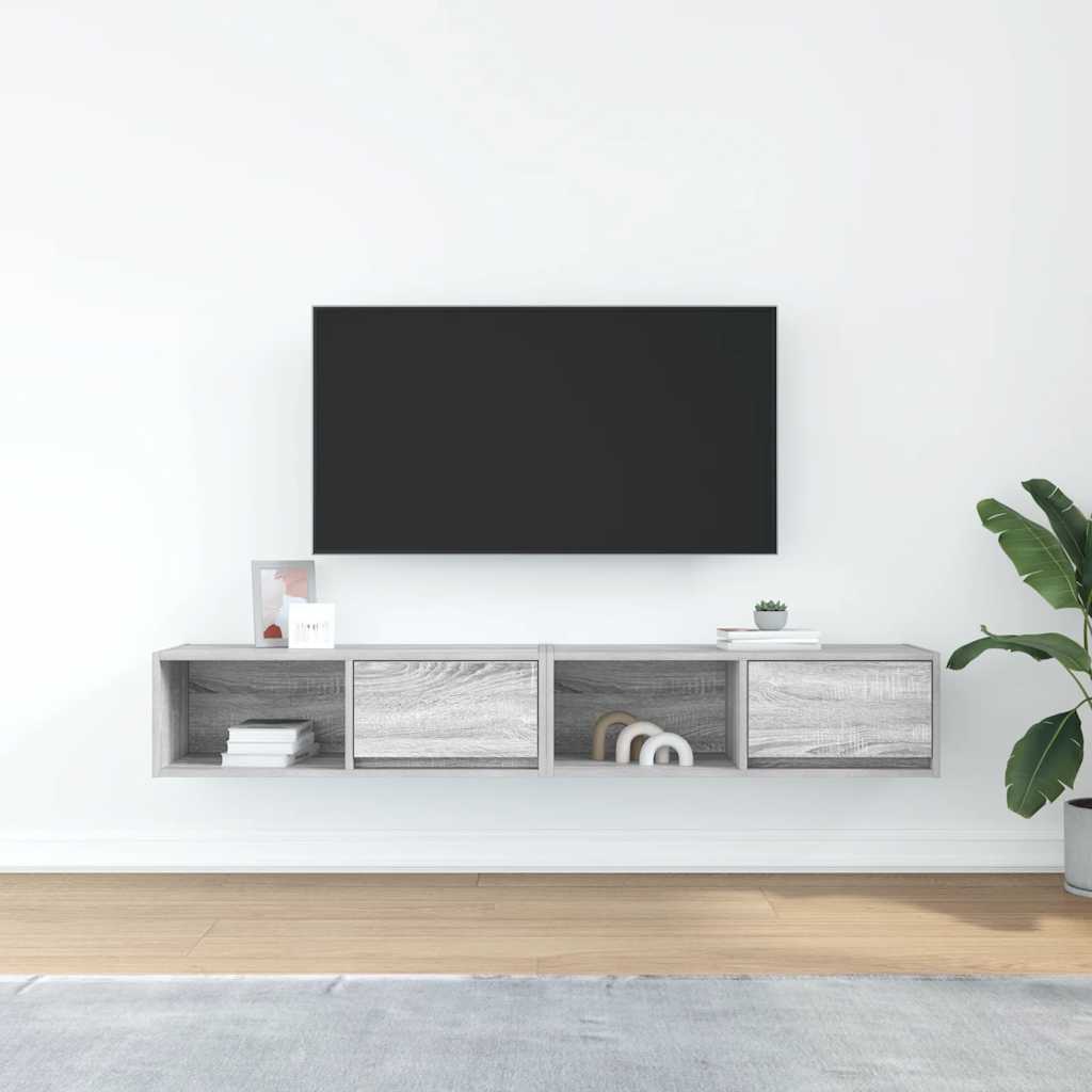 vidaXL TV Cabinets 2 pcs Grey Sonoma 80x31x25.5 cm Engineered Wood 3