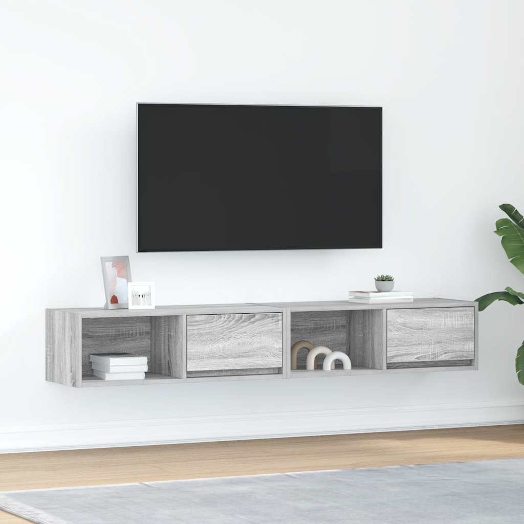 vidaXL TV Cabinets 2 pcs Grey Sonoma 80x31x25.5 cm Engineered Wood 1