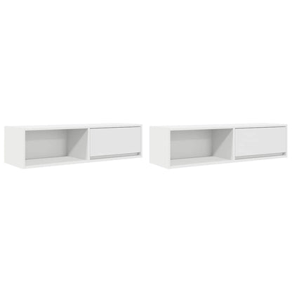 vidaXL TV Cabinets 2 pcs White 100x31x25.5 cm Engineered Wood 2