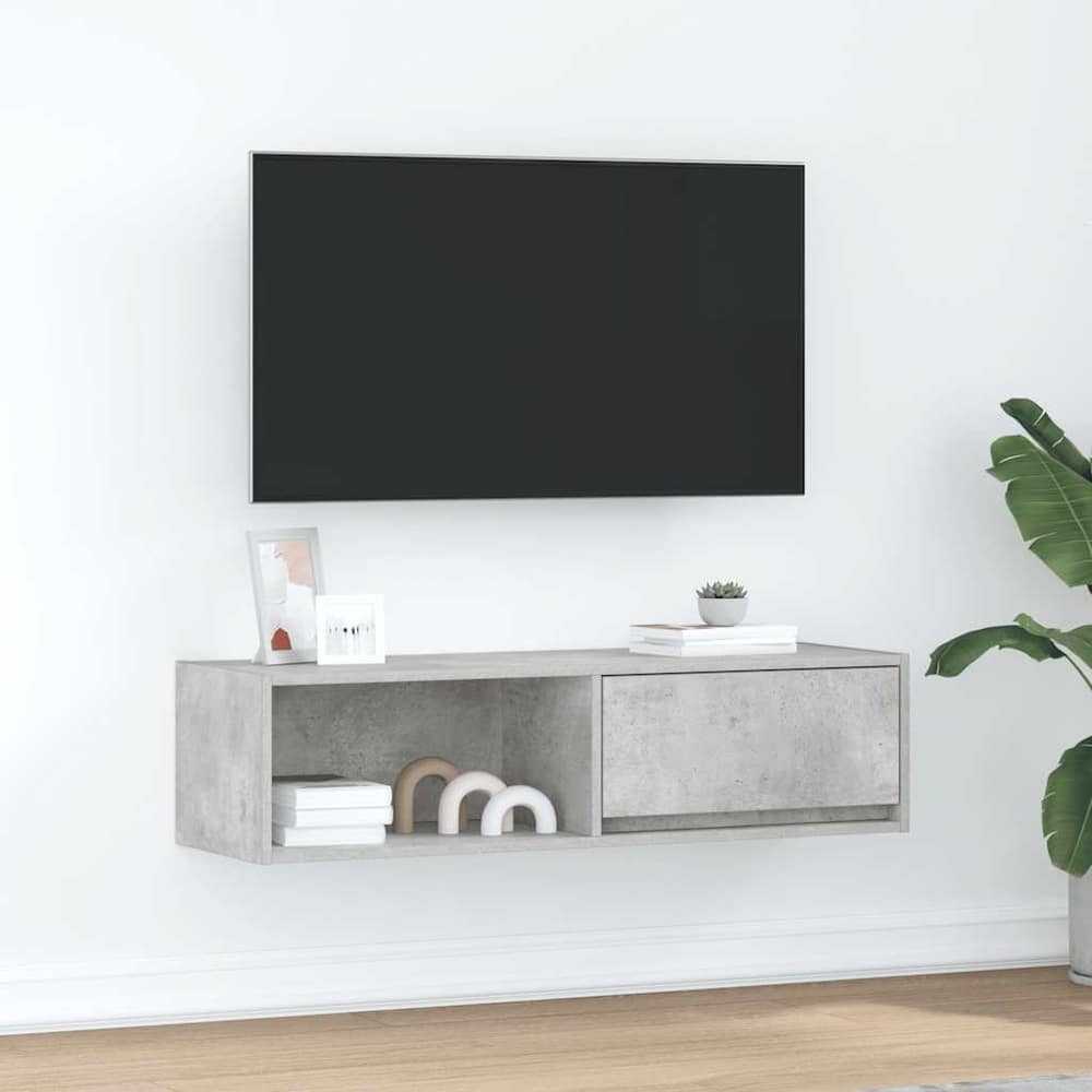 TV Cabinet 100x31x25.5 cm Engineered Wood Concrete grey