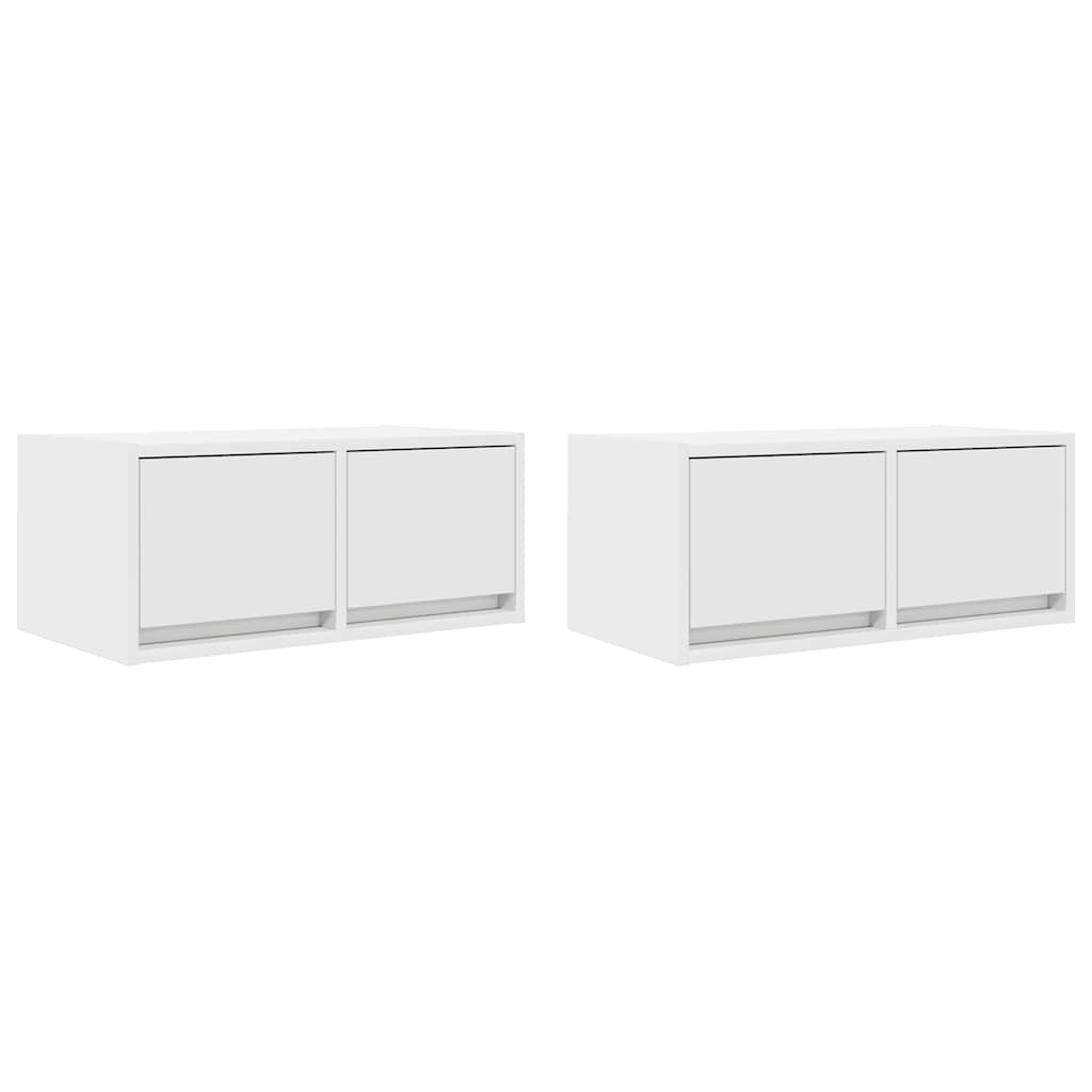 vidaXL TV Cabinets 2 pcs White 60x31x25,5 cm Engineered Wood 2