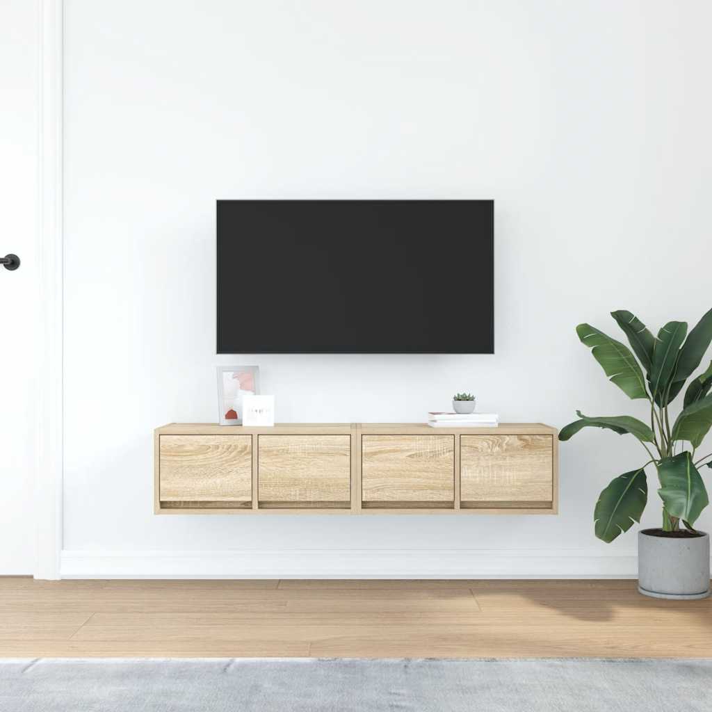 vidaXL TV Cabinets 2 pcs Sonoma Oak 60x31x25,5 cm Engineered Wood 3