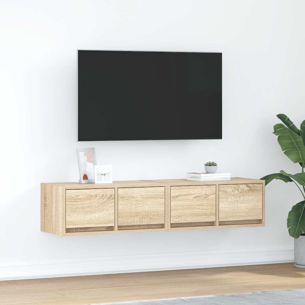 vidaXL TV Cabinets 2 pcs Sonoma Oak 60x31x25,5 cm Engineered Wood 1