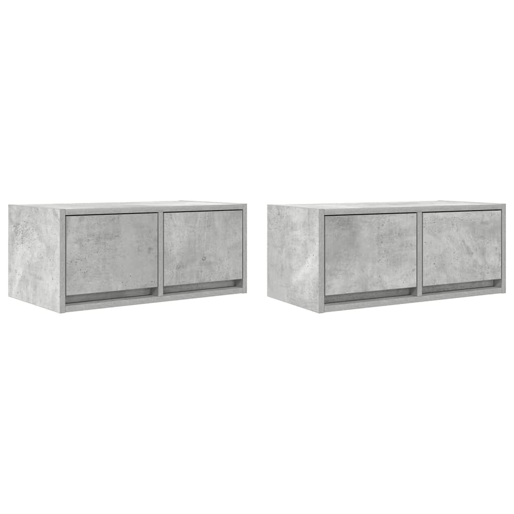 vidaXL TV Cabinets 2 pcs Concrete Grey 60x31x25,5 cm Engineered Wood 2
