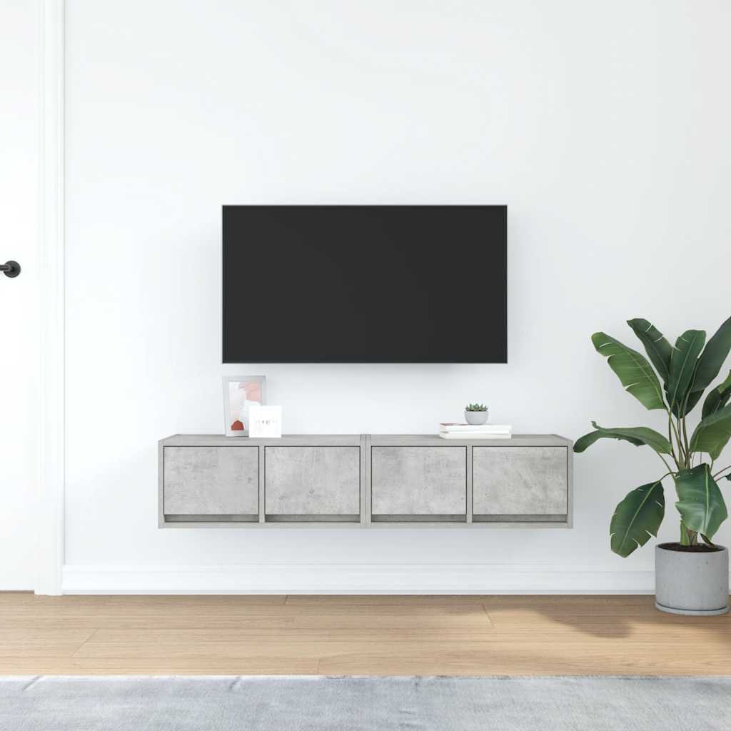 vidaXL TV Cabinets 2 pcs Concrete Grey 60x31x25,5 cm Engineered Wood 3