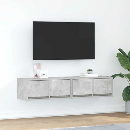 vidaXL TV Cabinets 2 pcs Concrete Grey 60x31x25,5 cm Engineered Wood 1