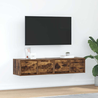 vidaXL TV Cabinets 2 pcs Smoked Oak 60x31x25,5 cm Engineered Wood 1