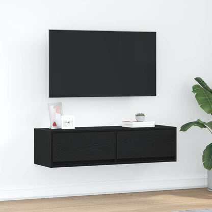 vidaXL TV Cabinet 100 x 31 x 25.5 cm Black oak Engineered wood 1