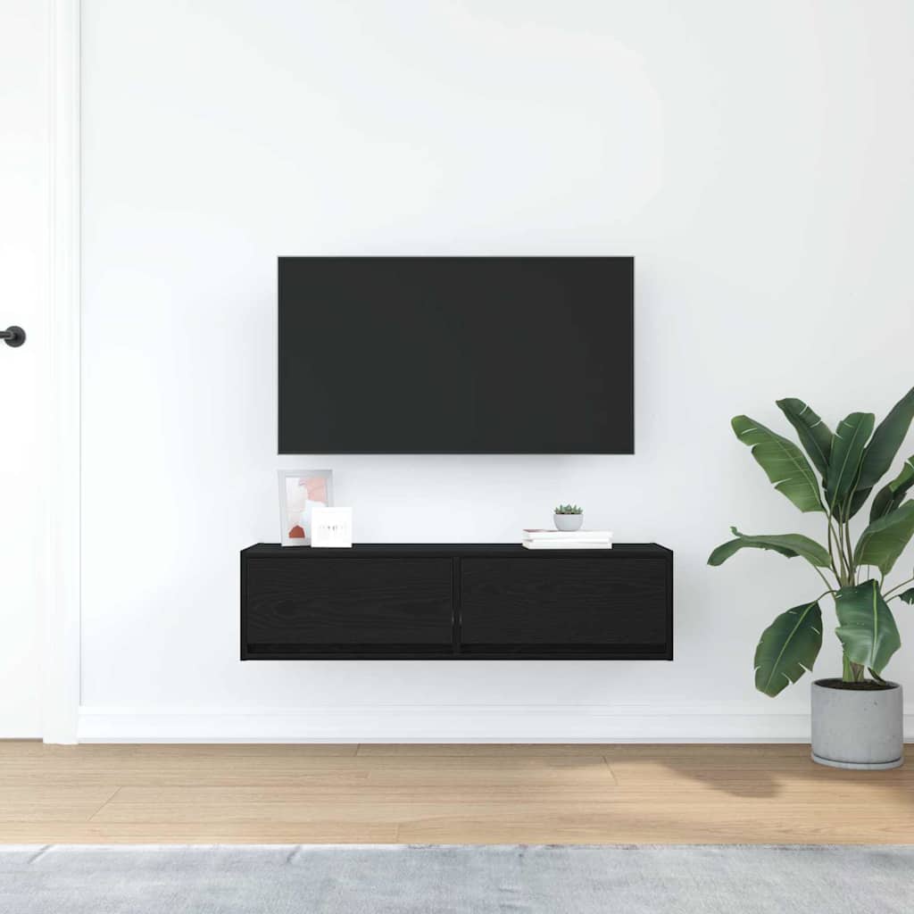 vidaXL TV Cabinet 100 x 31 x 25.5 cm Black oak Engineered wood 4