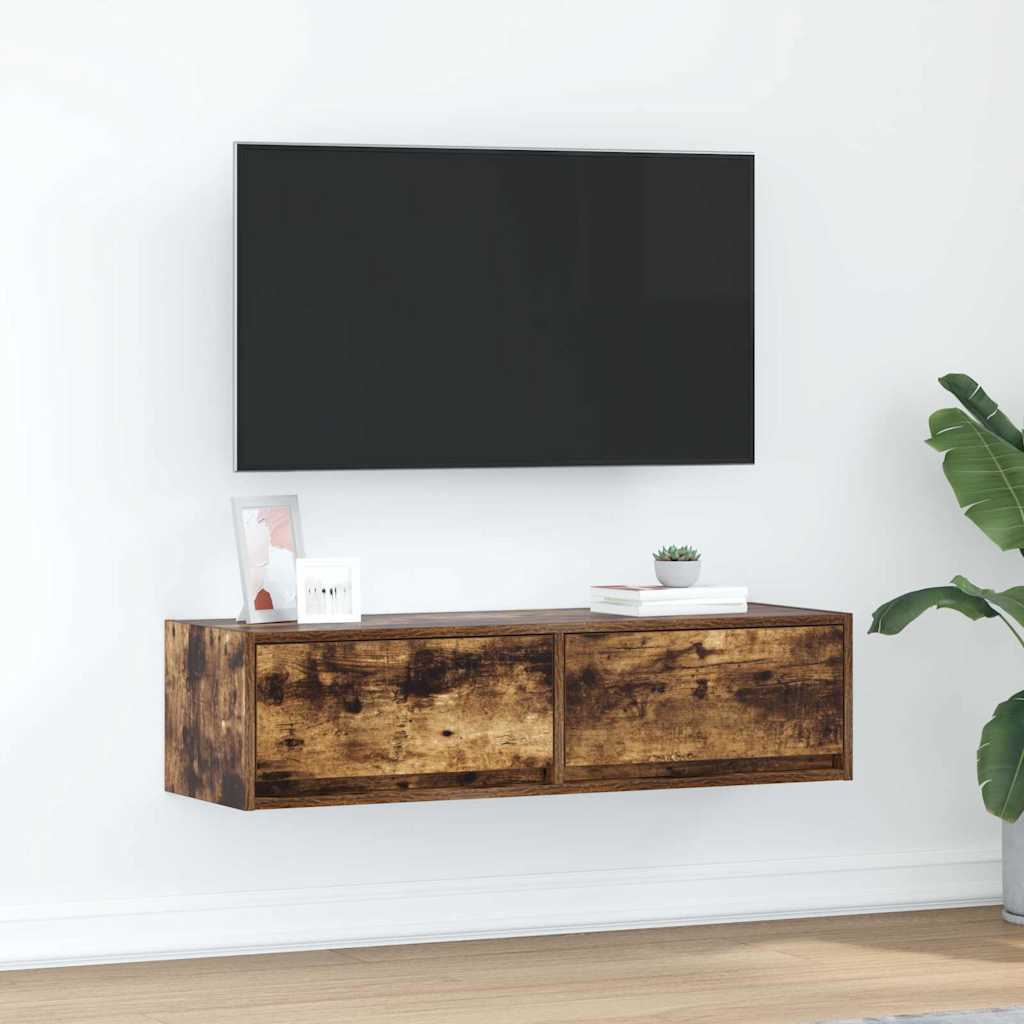 vidaXL TV Cabinet 100 x 31 x 25.5 cm Smoked oak Engineered wood 1