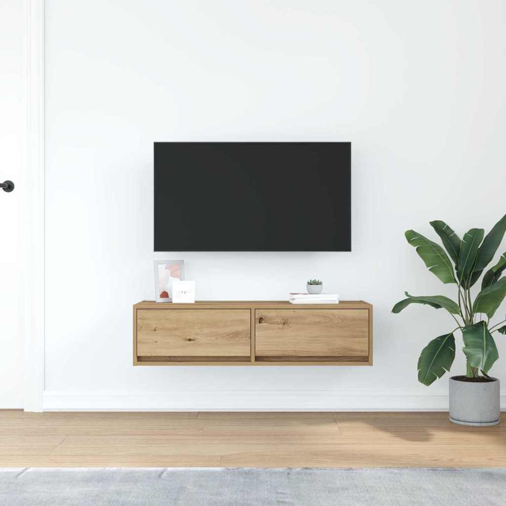 vidaXL TV Cabinet 100 x 31 x 25.5 cm Artisan oak Engineered wood 4