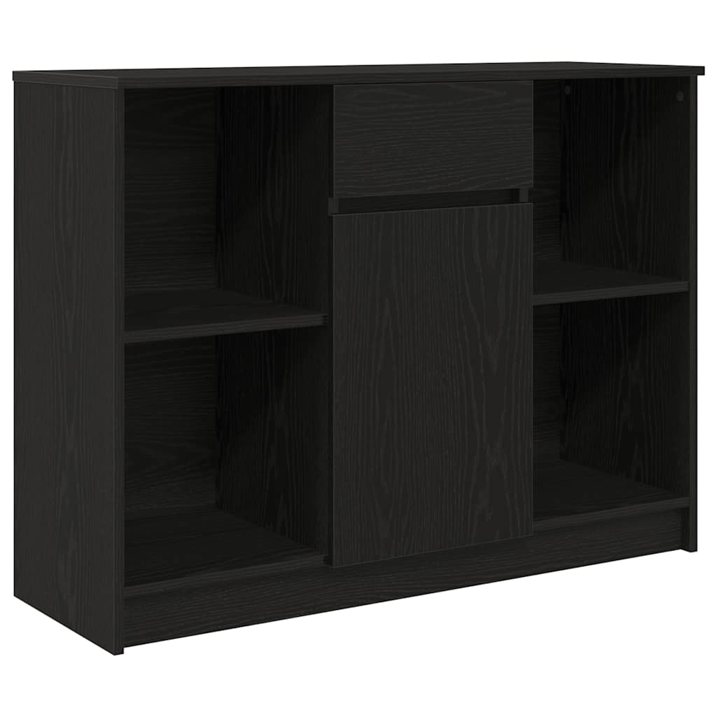vidaXL Sideboard with Drawer Black Oak 101x35x76 cm Engineered Wood 2