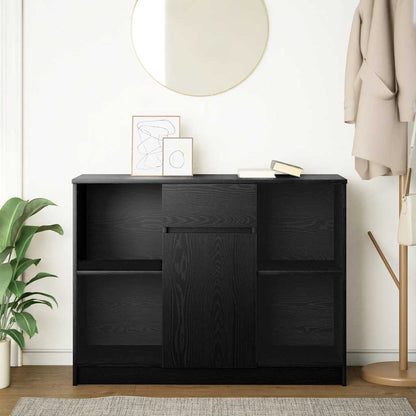 vidaXL Sideboard with Drawer Black Oak 101x35x76 cm Engineered Wood 3