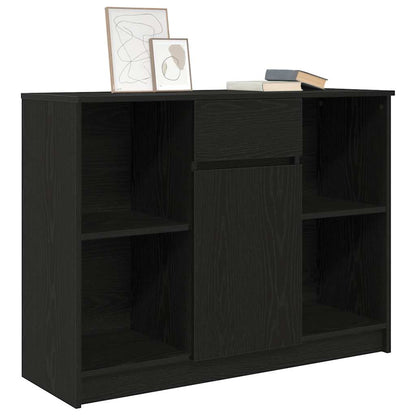 vidaXL Sideboard with Drawer Black Oak 101x35x76 cm Engineered Wood 4