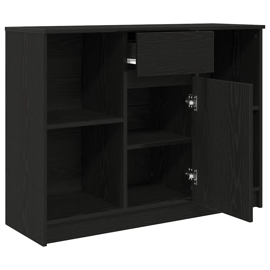 vidaXL Sideboard with Drawer Black Oak 101x35x76 cm Engineered Wood 5