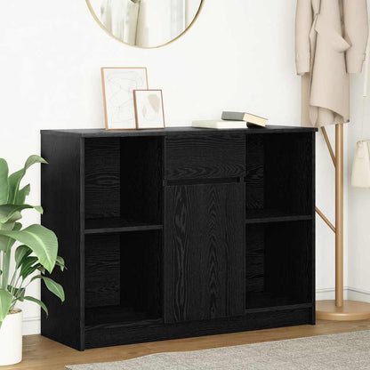 vidaXL Sideboard with Drawer Black Oak 101x35x76 cm Engineered Wood 1