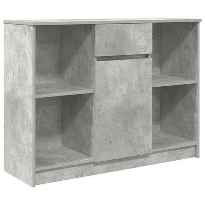 vidaXL Sideboard with Drawer Concrete Grey 101x35x76 cm Engineered Wood 2