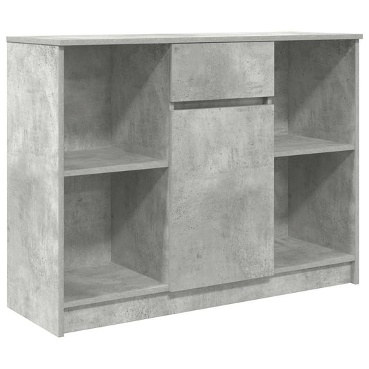 vidaXL Sideboard with Drawer Concrete Grey 101x35x76 cm Engineered Wood 2