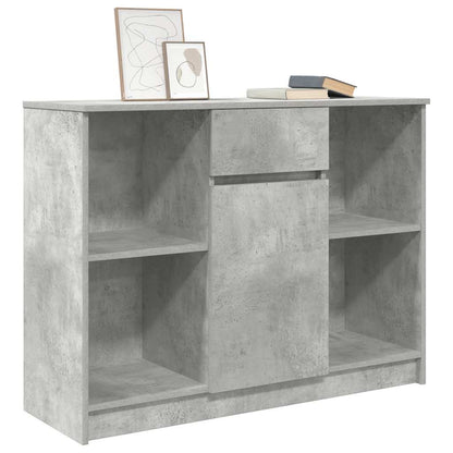 vidaXL Sideboard with Drawer Concrete Grey 101x35x76 cm Engineered Wood 4