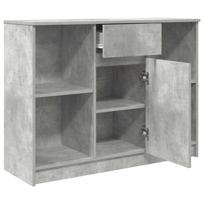vidaXL Sideboard with Drawer Concrete Grey 101x35x76 cm Engineered Wood 5