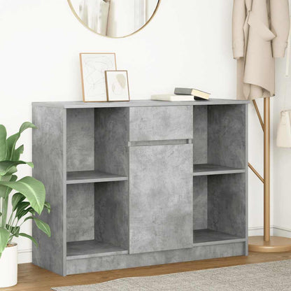 vidaXL Sideboard with Drawer Concrete Grey 101x35x76 cm Engineered Wood 1