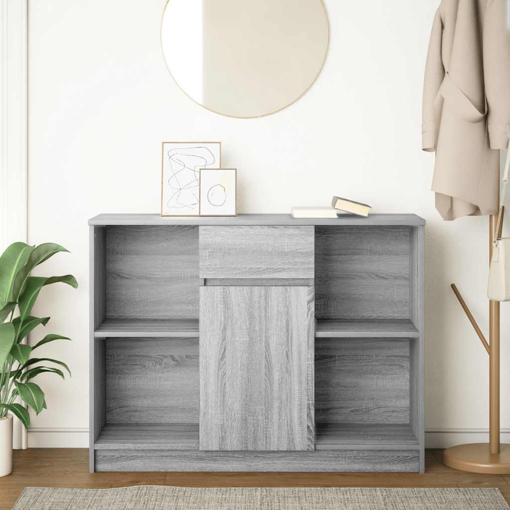 Sideboard with Drawer 101x35x76 cm Engineered Wood Grey sonoma