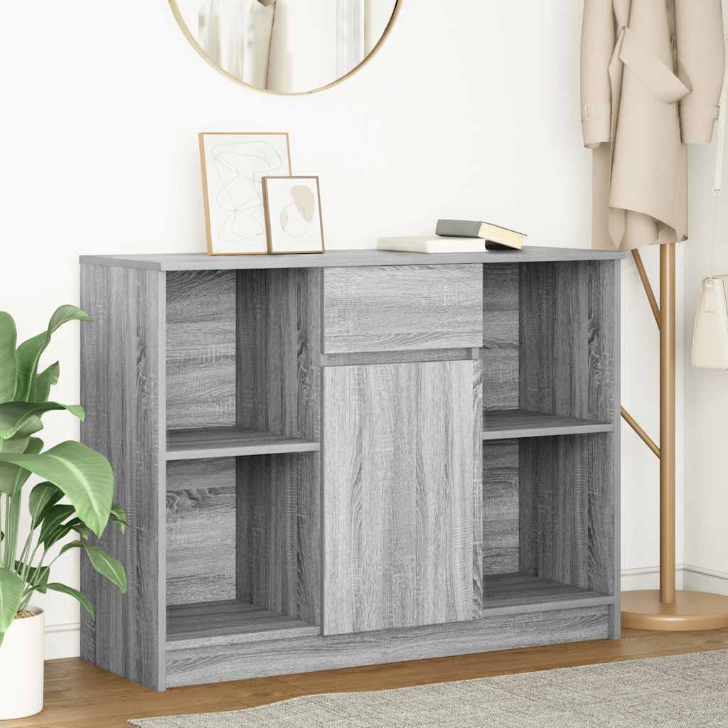 Sideboard with Drawer 101x35x76 cm Engineered Wood Grey sonoma