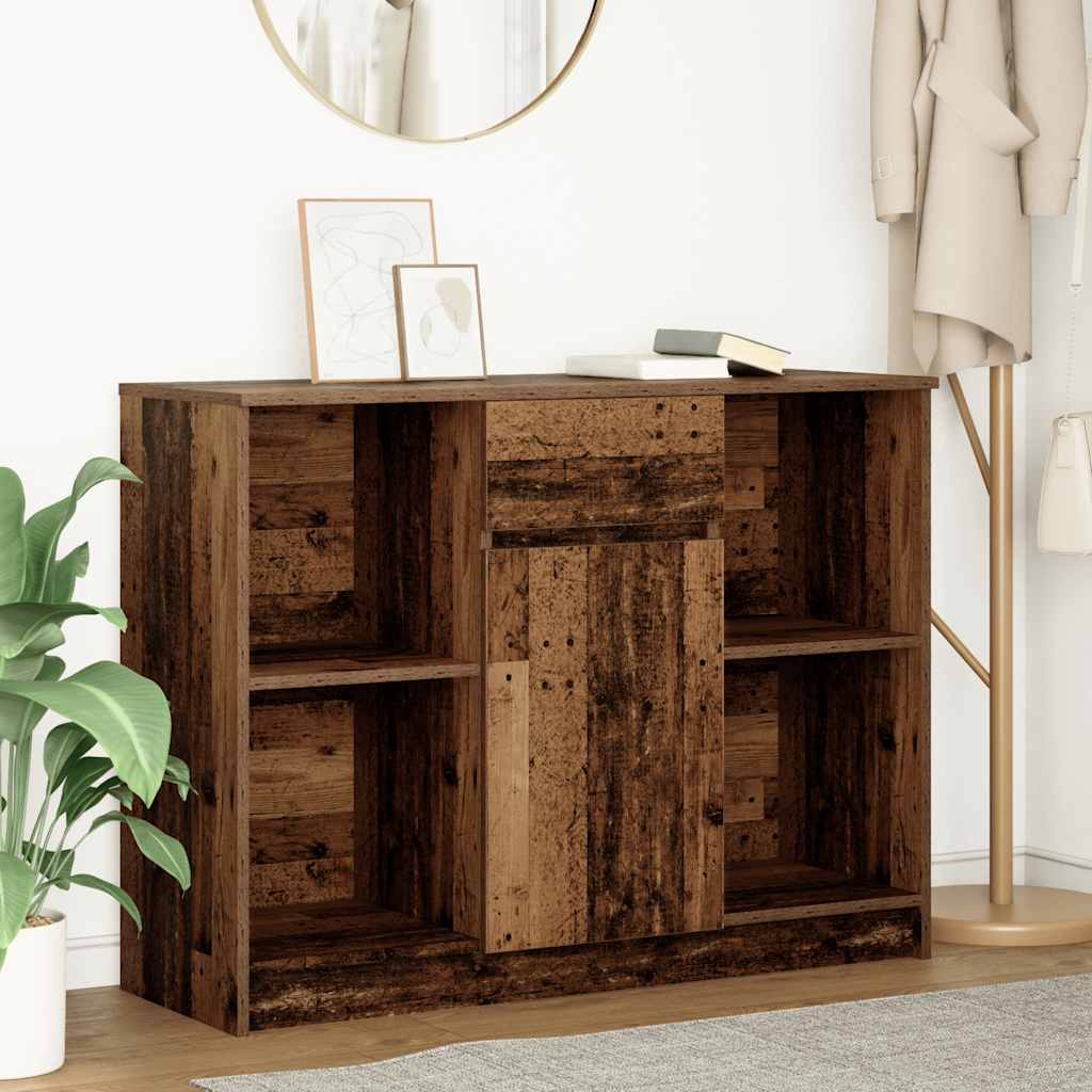 Sideboard with Drawer 101x35x76 cm Engineered Wood Old wood